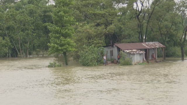 বাড়ছে পানি, ডুবছে ঘরবাড়ি